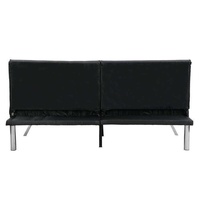 Contemporary Wood Frame Sofa Bed With Stainless Legs - Black