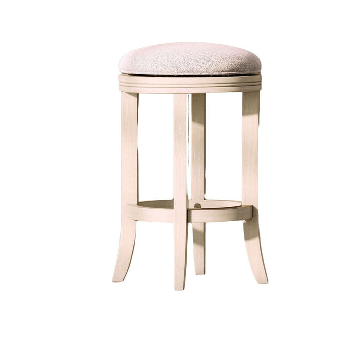 Backless Swivel Stool With Upholstered Seat