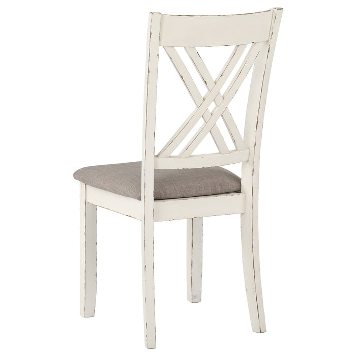 Ebers - 7 Dining Set With 2 Tone Upholstered Chairs - Vanilla White