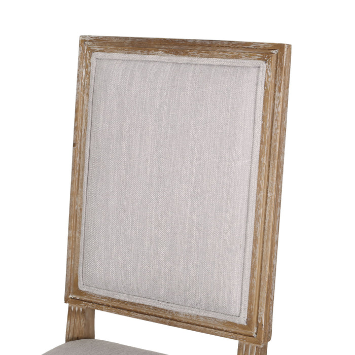 French Country Style Dining Chair With Upholstered Seating And Fluted Legs