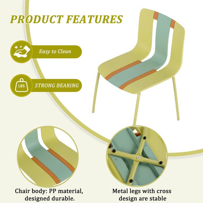 Modern Striped Blocking Single Chairs, Waterproof And Fade Resistant (Set of 4)