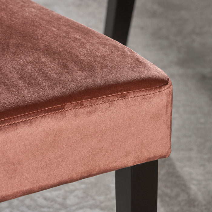 Elegant Velvet Tufted Dining Chair - Blush