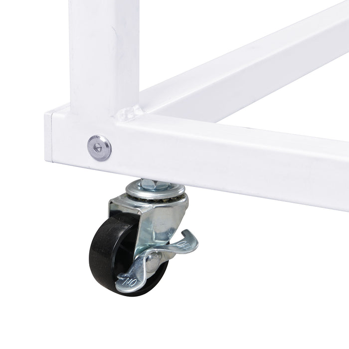 Daybed With Movable Desk, Grid, Shelves And Clothes Hanger