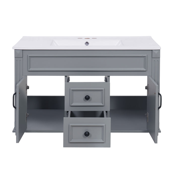 French Simple Style Wall Mounted Bathroom Cabinet With Sink