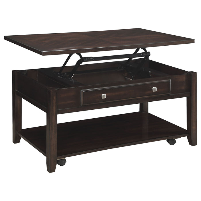 Narona - Rectangular Lift Top Coffee Table With Hidden Storage - Walnut