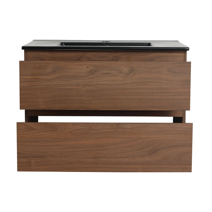 Wall Mounted Bathroom Vanity With Sink, 2 Soft Close Drawers