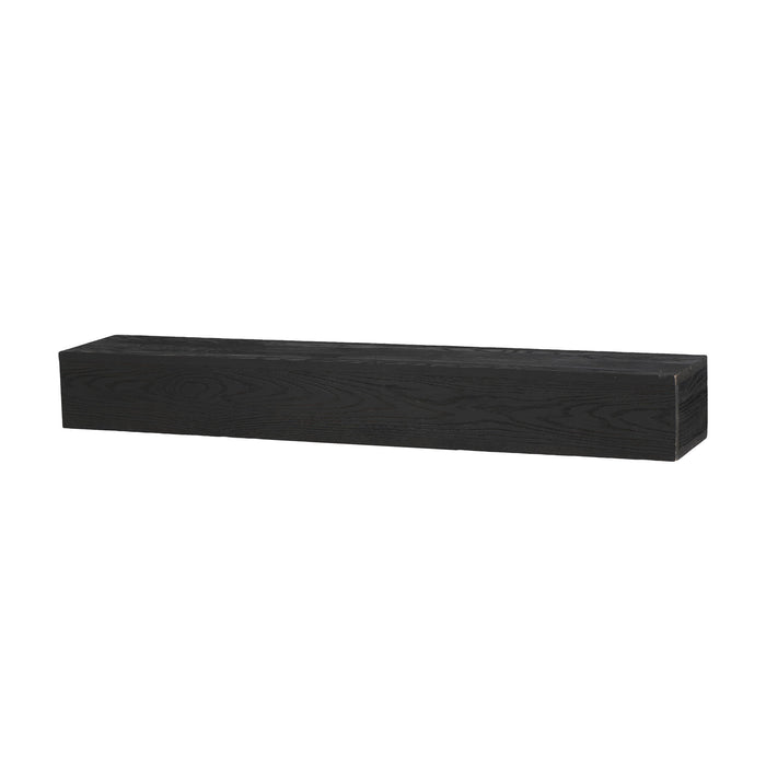 48'' Embossed Fireplace Mante, Wall Mounted Floating Shelf - Black