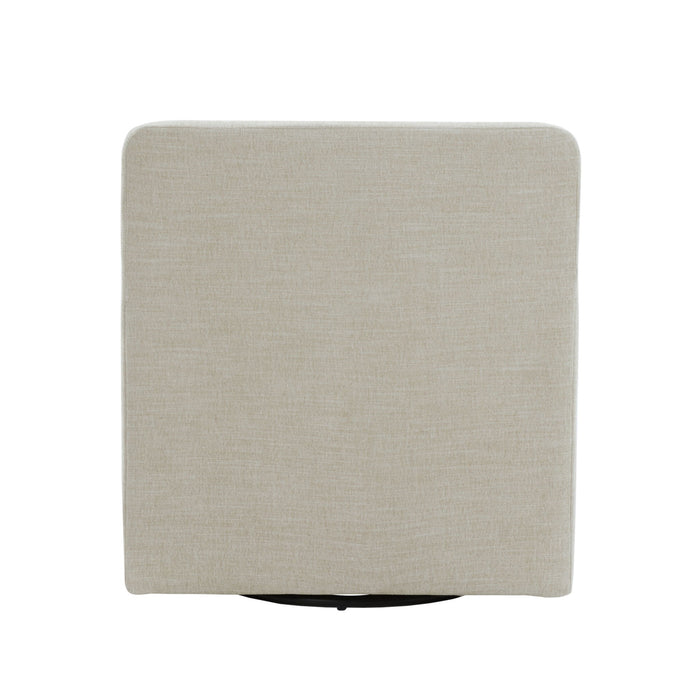 Tolland - Swivel Accent Chair With Antique Brass Nailhead Trim - Beige