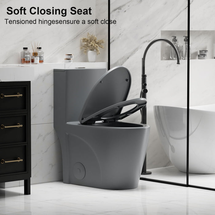 1 Piece Toilet With Tornado Flush, Dual Flush, And ADA Height Comfort Chair