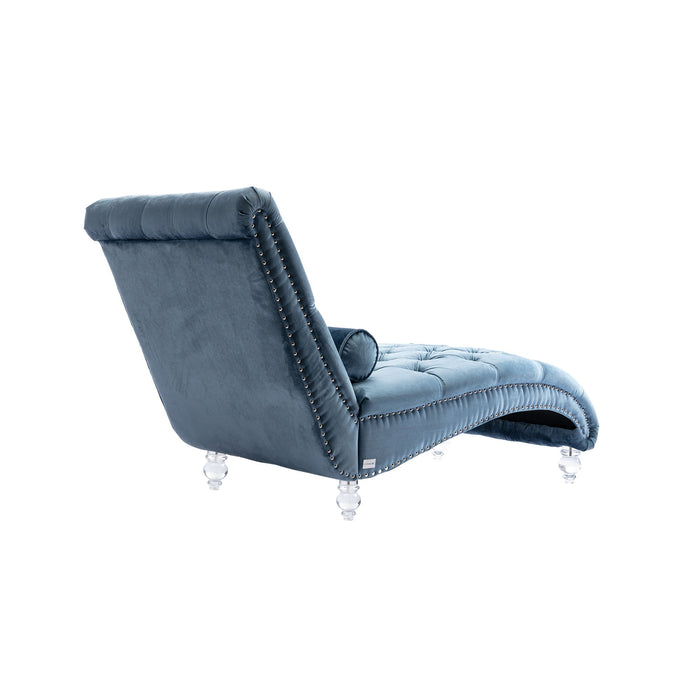 Velvet Chaise Lounge Indoor, Button Tufted Upholstered Chaise Lounge Chair With Pillow