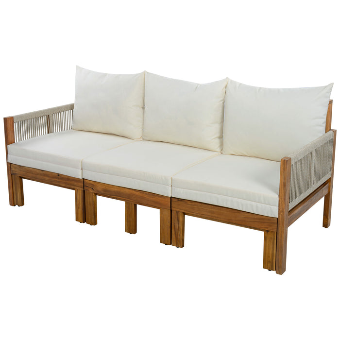 Outdoor 3 Seat Patio Sunbed