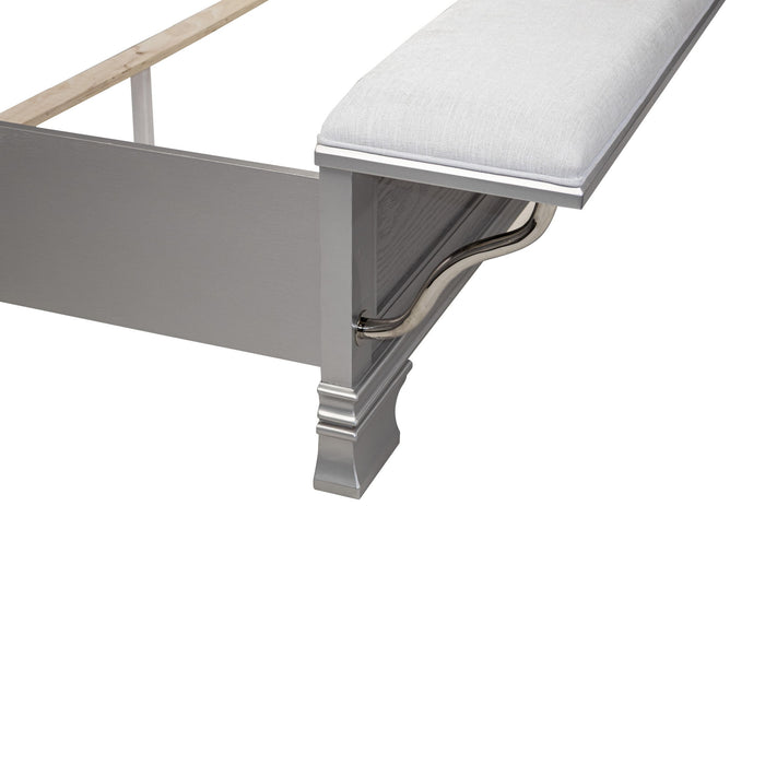 Elegant Bed With Built In Footboard Bench, USB