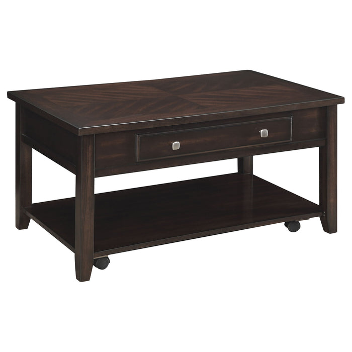Narona - Rectangular Lift Top Coffee Table With Hidden Storage - Walnut