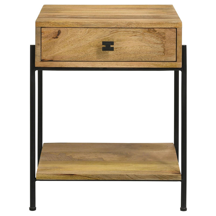 1 Drawer Accent Table With Bottom Shelf - Brown