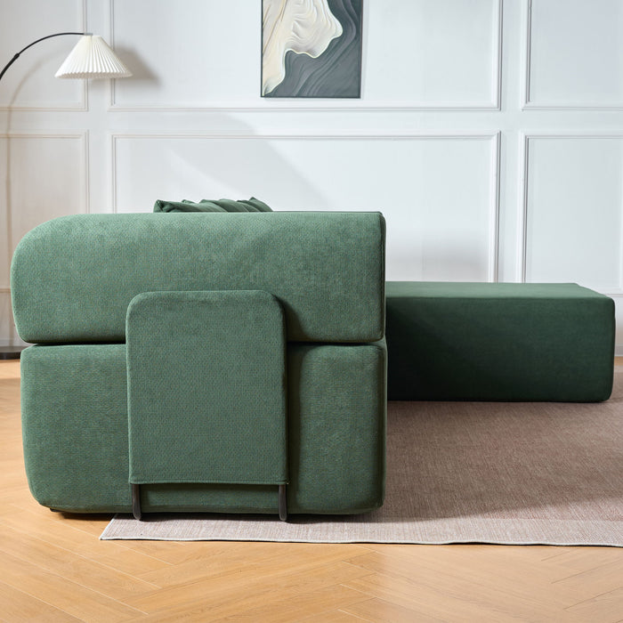 Modular L-Shaped Sectional Sofa With Deep Seat, Movable Chaise & 5 Pillows