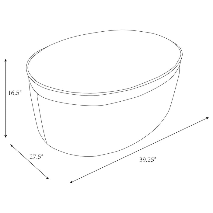 St. Helena - Oval Storage Ottoman With Removable Top - Indigo