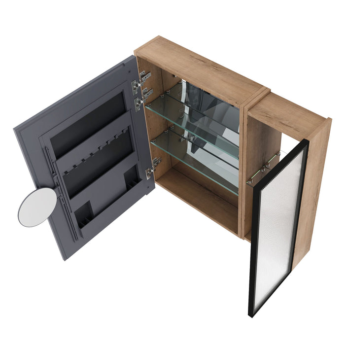 Wall Mounted Bathroom Cabinet & Adjustable Shelves - Imitative Oak