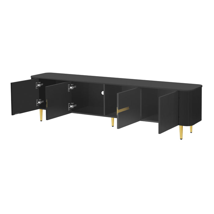 TV Stand For TVs, Media Console With 4 Spacious Cabinets For Living Room