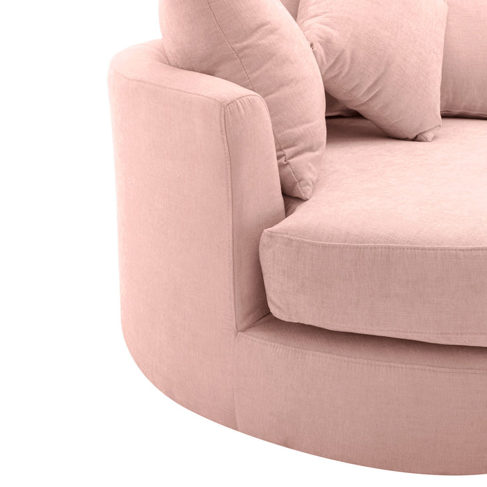 360° Swivel Accent Barrel Chair With Storage Ottoman & 4 Pillows, Modern Leisure Chair Round Accent For Living Room