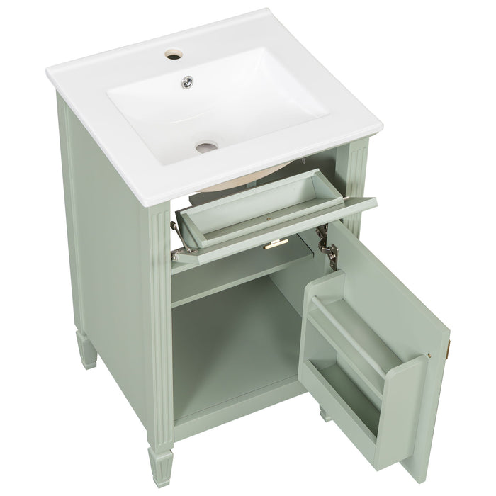 Bathroom Vanity With Sink, Adjustable Shelf, Tilt-Out Drawer