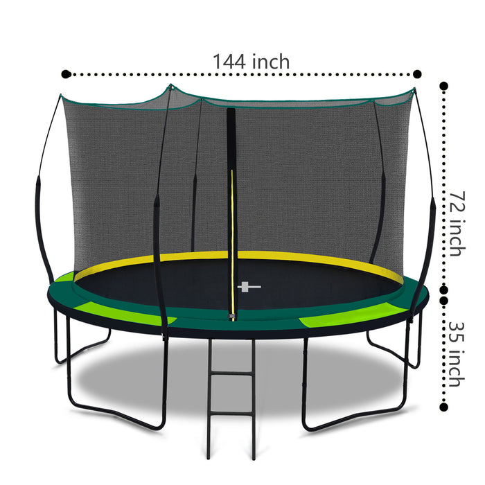 Recreational Trampolines With Enclosure For Kids And Adults With Patented Fiberglass Curved Poles