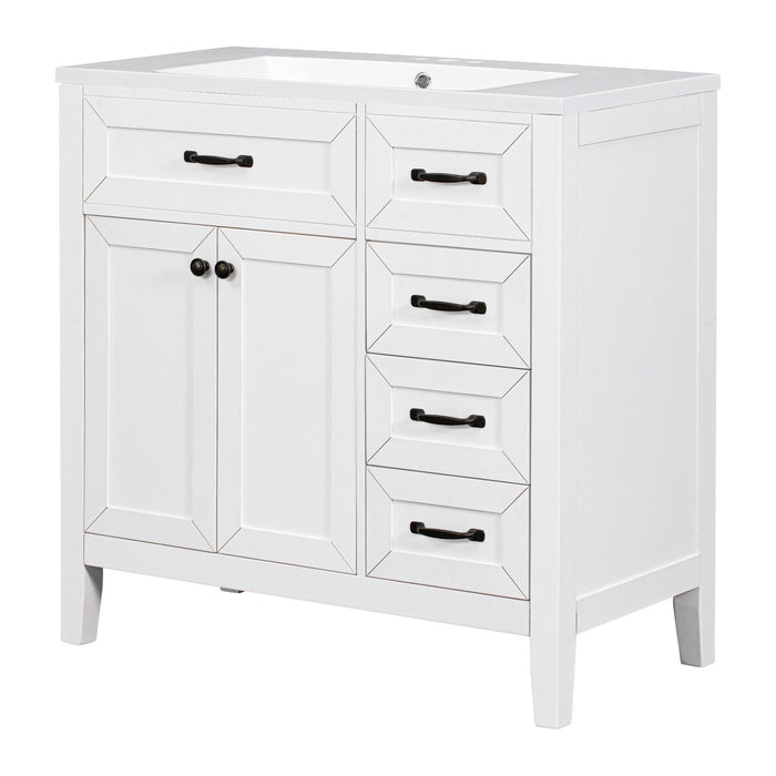 Modern Bathroom Vanity With Sink, Freestanding With Drawers And Doors