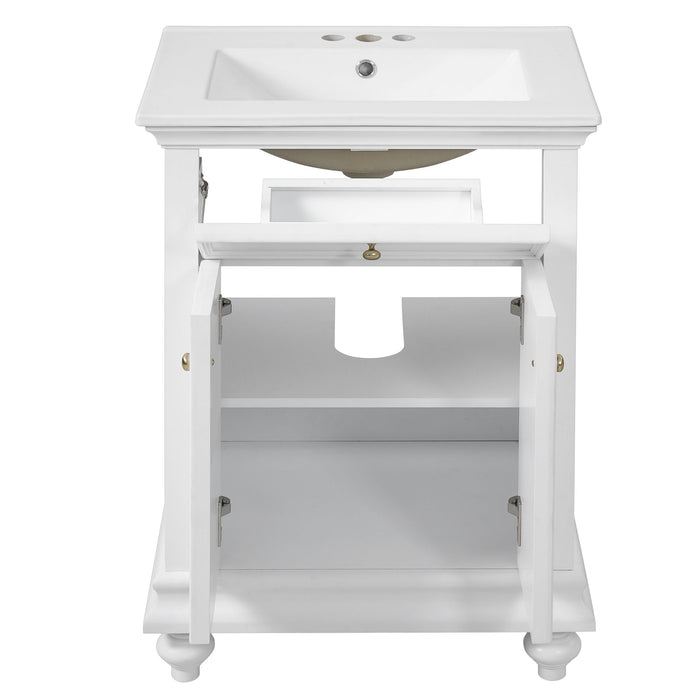 Modern Bathroom Vanity With Tip-Out Drawer And Soft-Close Hinges