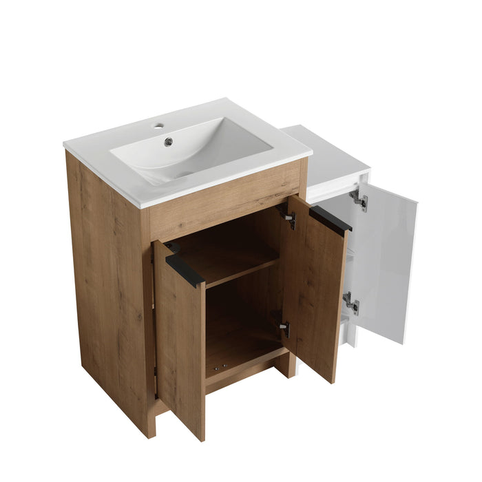 Freestanding Bathroom Vanity With Sink And Storage Cabinets, Soft Closing Doors