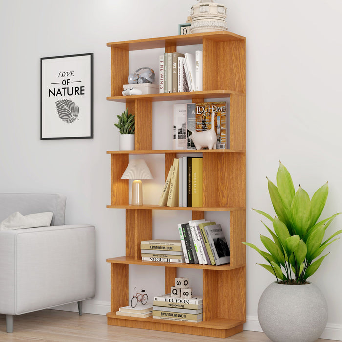 Modern 5 Tier Open Storage Bookcase
