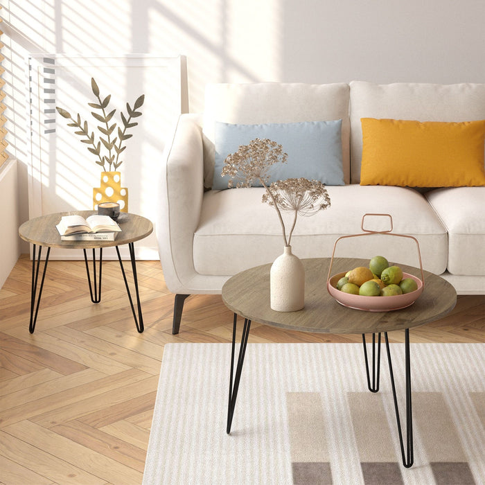 Round Nesting Coffee Table For Living Room (Set of 2)