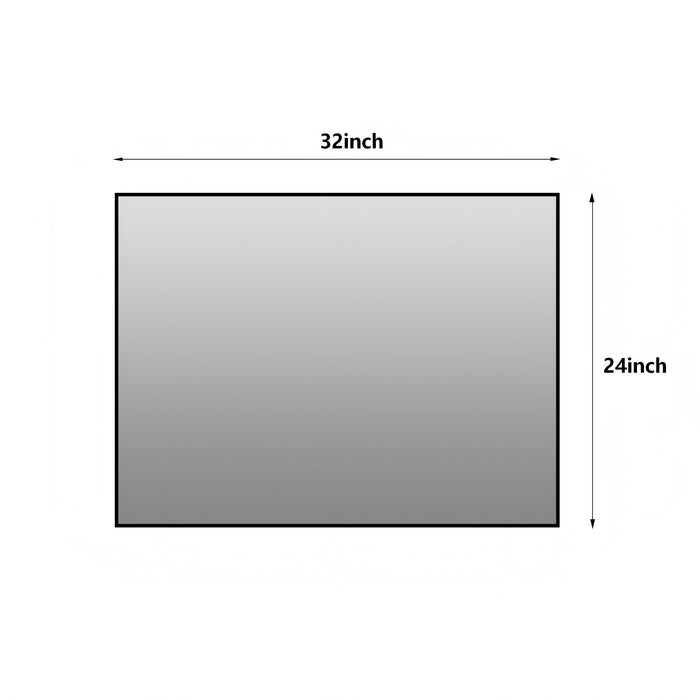 Framed Wall Mirror For Bathroom - Black