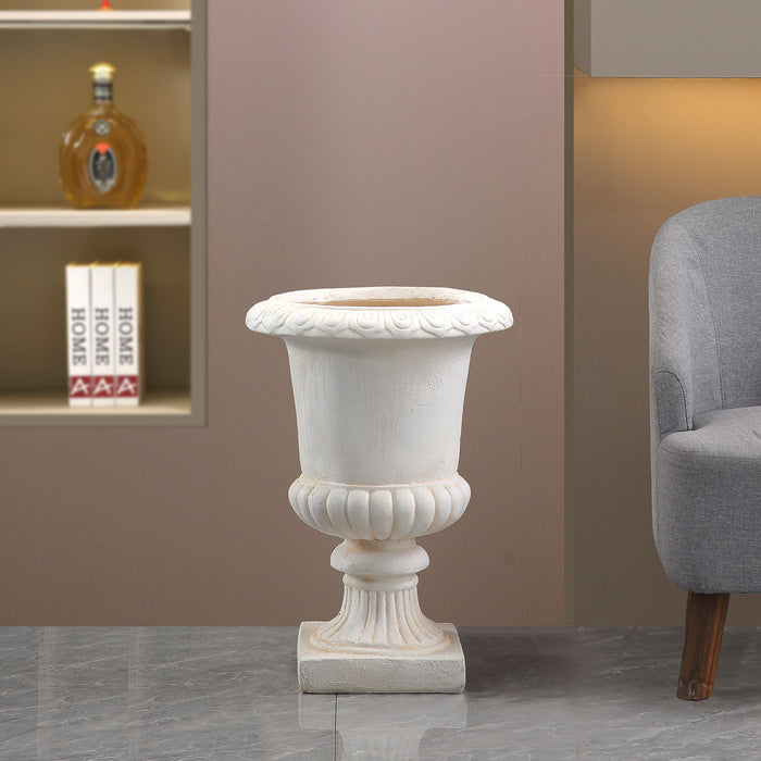 Roman Urn Planter Pot For Indoor / Outdoor - Beige White