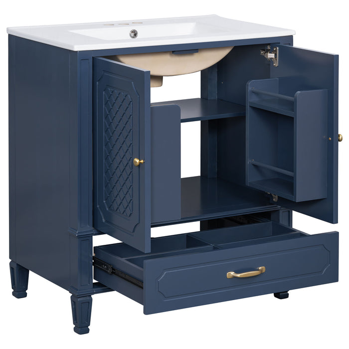 Bathroom Vanity With Sink, Soft Closing Door, Multi Functional Storage