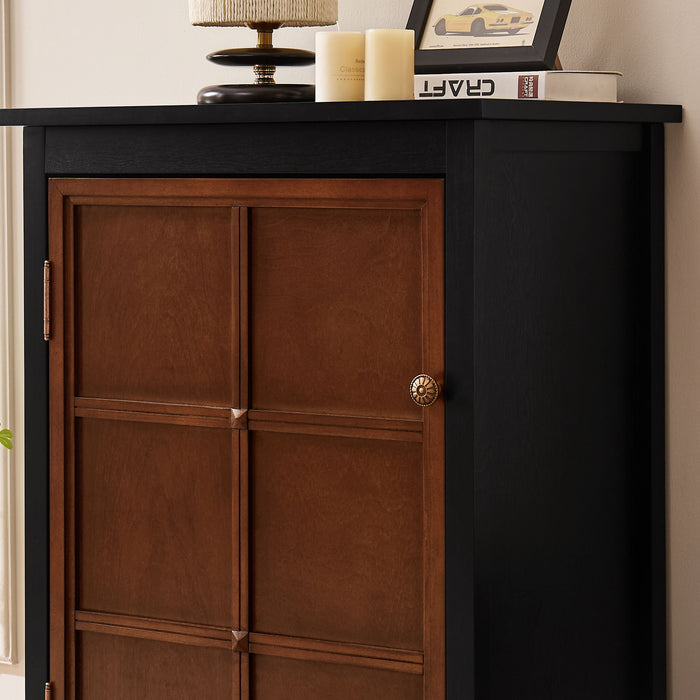 Floor Cabinet With Doors & Adjustable Shelf, Storage Cabinet For Entryway