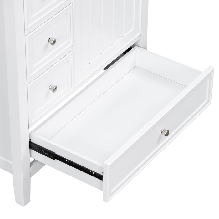 Modern Bathroom Vanity With Sink, 1 Cabinet & 3 Drawers