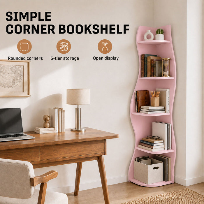 5 Tier S - Shaped Corner Shelf For Living Room