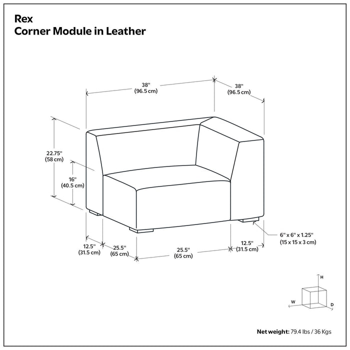 Rex - Corner Sofa Module - Sienna