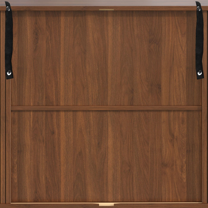 Fluted Liquor & Coffee Bar Cabinet With 6 Wine Racks And 3 Glass Holders
