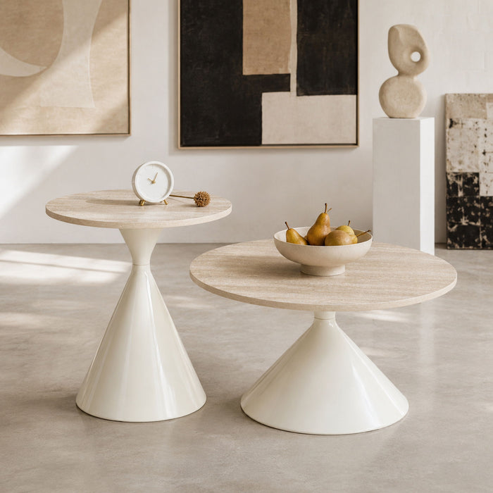 2 Piece Coffee Round Table Set
