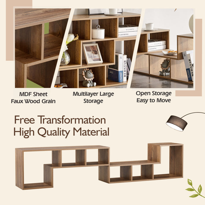 Minimalist Cube TV Stand With Adjustable Open Storage Shelves