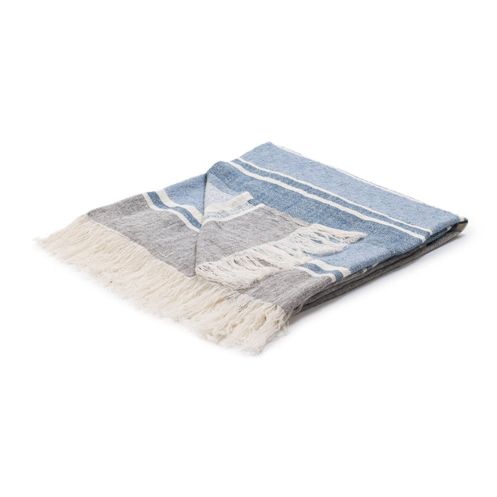 Lima - Throw - Capri Blue / Dark Gray