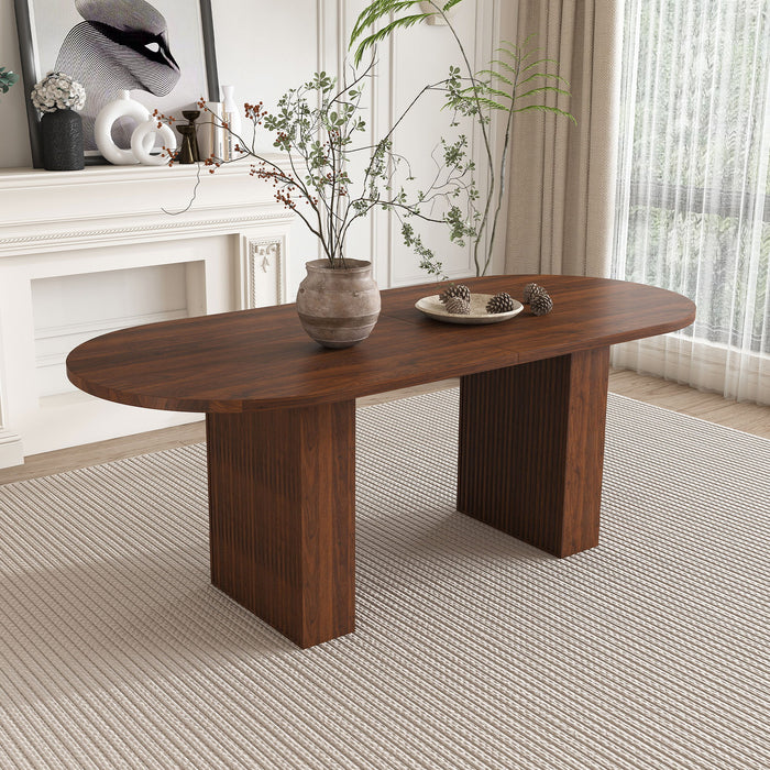 Modern Farmhouse Oval Dining Table With Slim Base