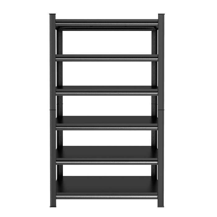 Garage Shelving Units 2400LBS Heavy Duty Storage Shelves Adjustable Metal Shelf 6 Tier - Black