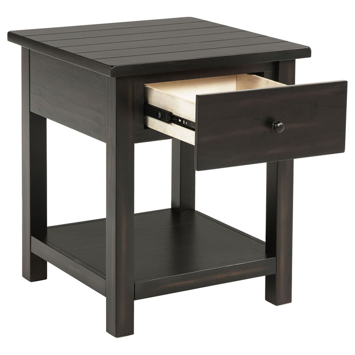 Castleton - 1 Drawer Wood End Table With Shelf
