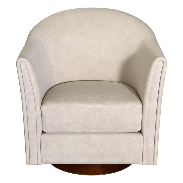 360 Degree Rotating Barrel Armchair For Living Room - Cream Beige