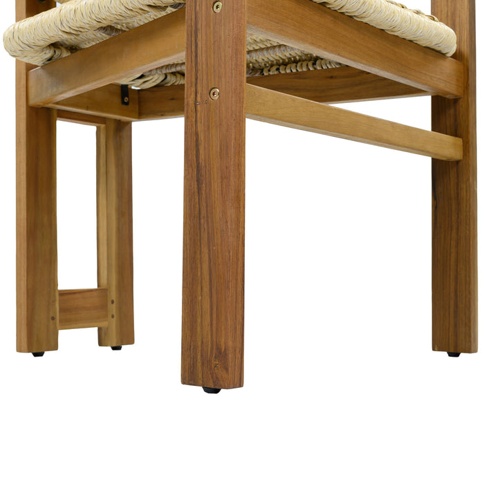 Outdoor Accent Armchairs For Patio (Set of 2) - Natural / Teak