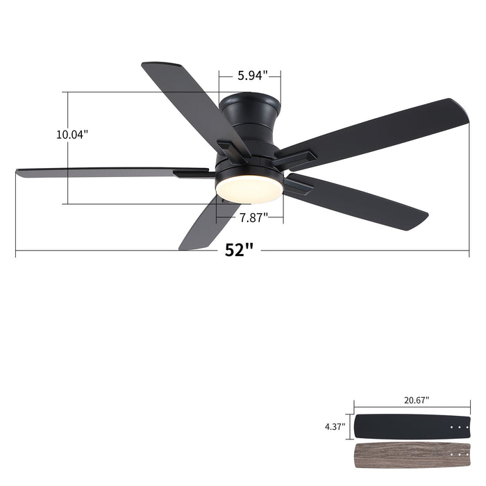 Mordern Flush Mount Ceiling Fan With Light And Remote Control