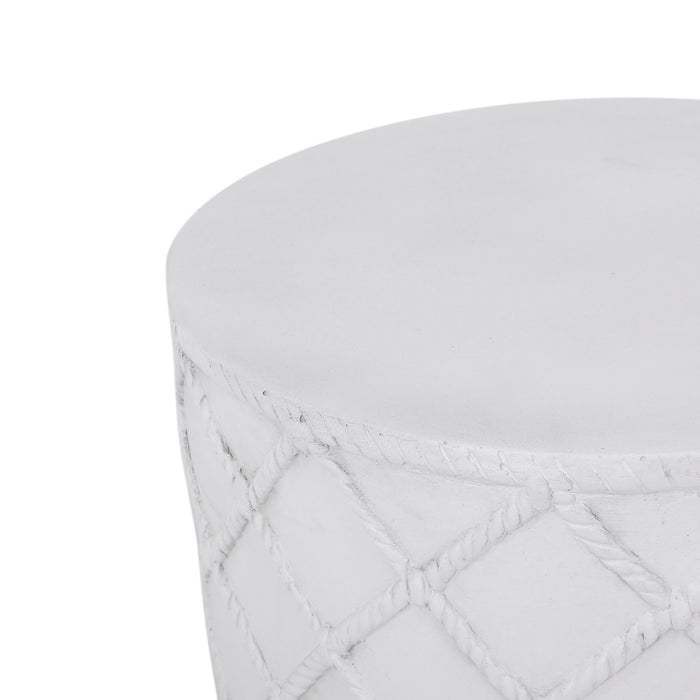 End Table, Outdoor - Antique White