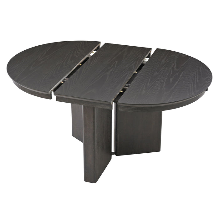 Farmhouse Oval Extendable Dining Table With Pedestal Base