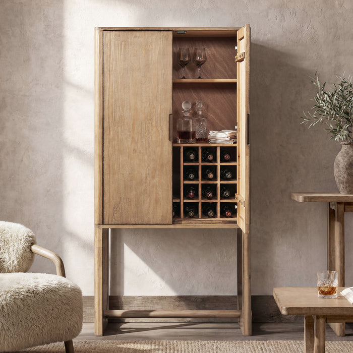 Nolan - Bar Cabinet With Wine Storage - Brown